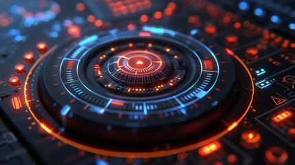 Advanced futuristic hud interface design featuring interactive elements and sleek aesthetics