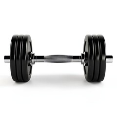 Black iron dumbbell, fitness equipment material display