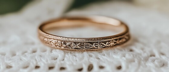 Vintage Rose Gold Ring on Lace