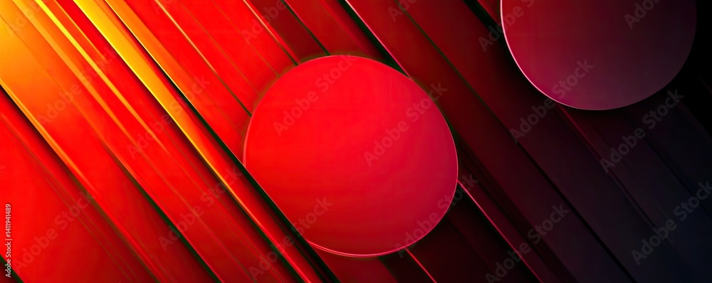 Poster abstract red circles and diagonal stripes pattern art background design texture