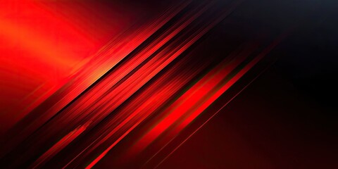 Abstract Red Diagonal Lines Background with Glowing Light Strips and Dark Gradient