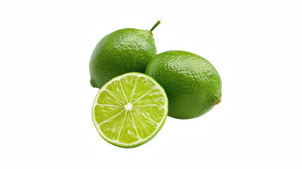 a lime cut in half on a transparent background, PNG image, PNG file, Generative art.