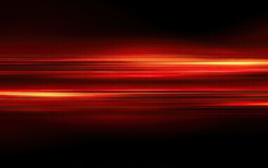 Abstract Red Light Trails with Horizontal Motion Blur on Dark Background