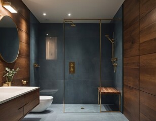 Modern bathroom design featuring elegant fixtures and a serene color palette.