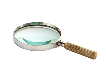 Fototapeta premium Intricate details revealed through a magnifying glass on a minimalist backdrop in soft light isolated on transparent background