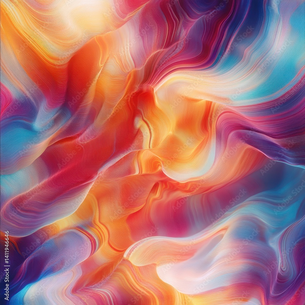 Fototapete Chromatic push effect with a blooming fluid ripple element