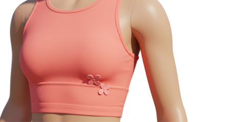Isolated Pink Sports Bra Top