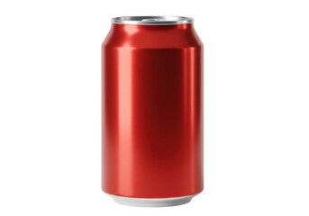 A red aluminum can isolated on a transparent background