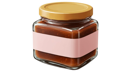 Isolated Jar of Jam on White Background