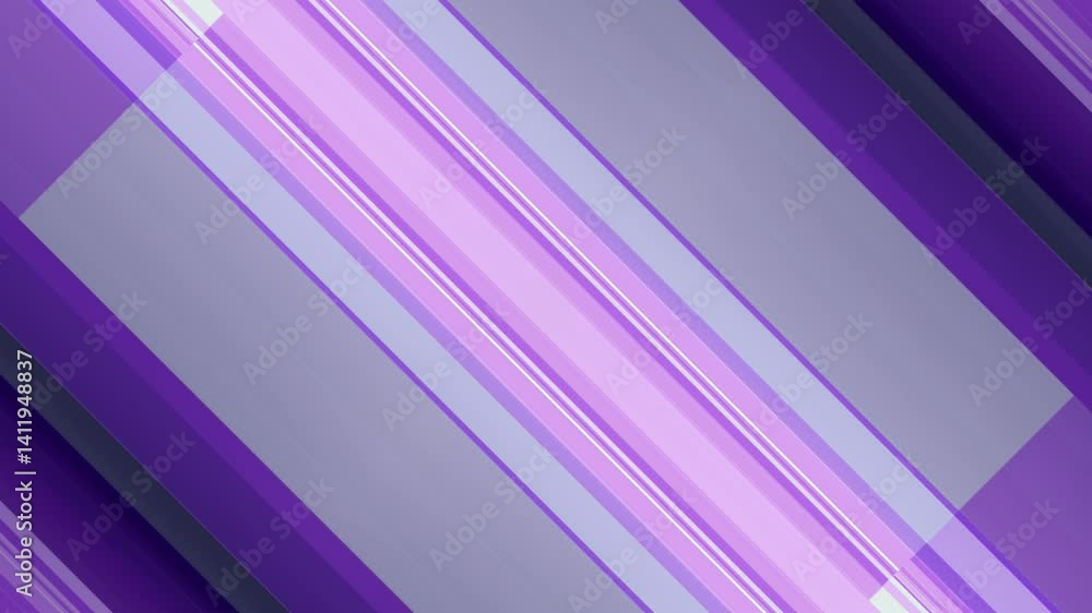 Leinwandbilder Geometrically symmetrical composition with moving rectangles arranged in an isometric grid. The animation is in purple and green, creating the effect of measured, continuous movement. 3d rendering 4K