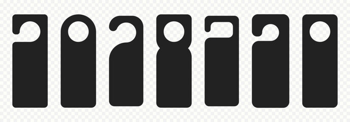 Do not disturb door hanger signs of hotel room. Please do not disturb hotel design black color. Vector illustration