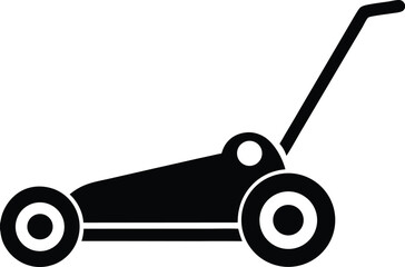 Gasoline lawn mower - landscaping outline icon, illustration on white background	
