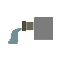 Fototapeta premium drain pipe icon, simple flat style, illustration, logo sign symbol pictogram template, for ui or ux isolated on white for mobile app, editable 