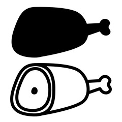 meat icon, simple flat style, illustration, logo sign symbol pictogram template, for ui or ux isolated on white for mobile app, editable