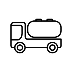 tank truck icon, simple flat style, illustration, logo sign symbol pictogram template, for ui or ux isolated on white for mobile app, editable