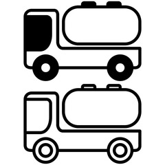 tank truck icon, simple flat style, illustration, logo sign symbol pictogram template, for ui or ux isolated on white for mobile app, editable