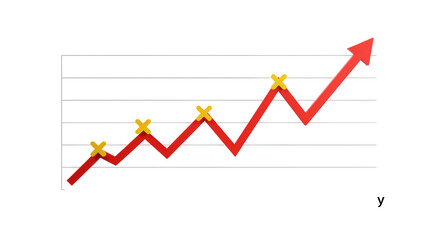 Isolated Growing Trend Line Chart