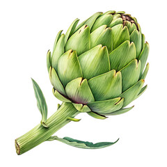 A green vegetable with a stem and leaves