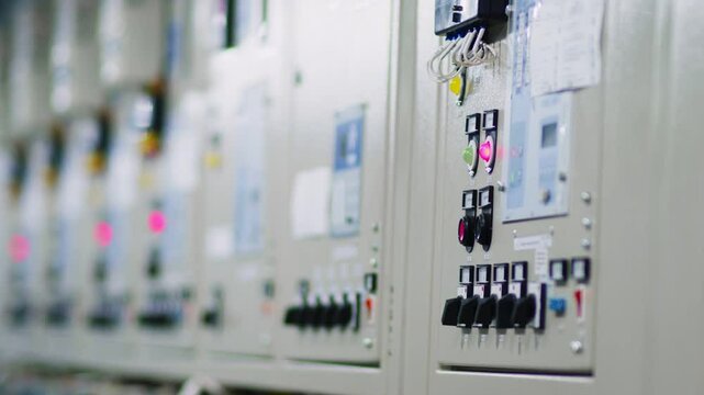 Large electrical switchboards in the assembly shop
