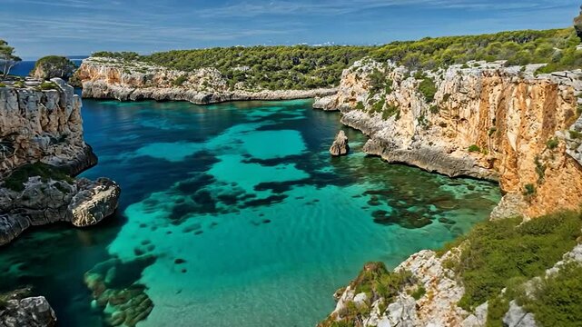 Picturesque Mediterranean cove with turquoise waters