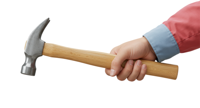 Isolated Hand with Hammer