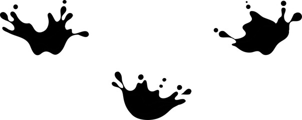 Black paint blots collection of vector icons.