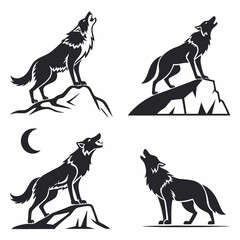 wolf icon vector