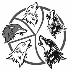 wolf icon vector