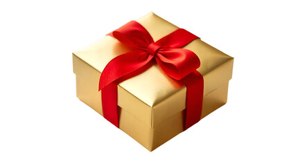 Obraz premium red gift box with ribbon