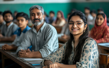 Smiling Student in a Class: A Warm and Hopeful Classroom Portrait