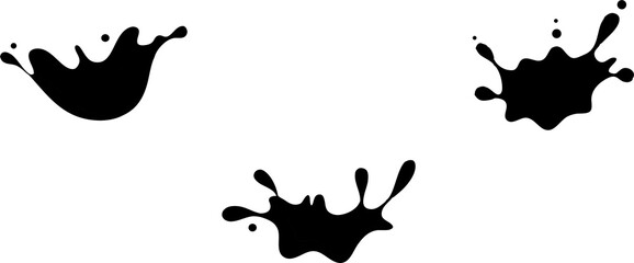 set of black paint splashes