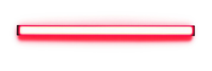 Obraz premium realistic lay light effect in horizontal in red color isolate on pure white background