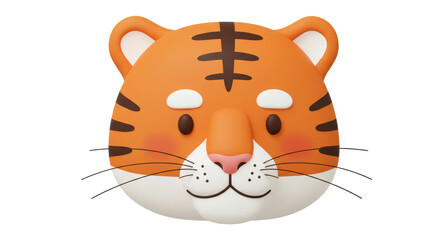 Isolated Cute Tiger Face