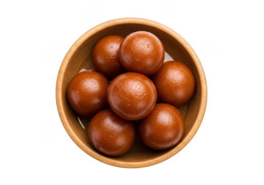 Gulab jamun in a bowl top view close up shot food