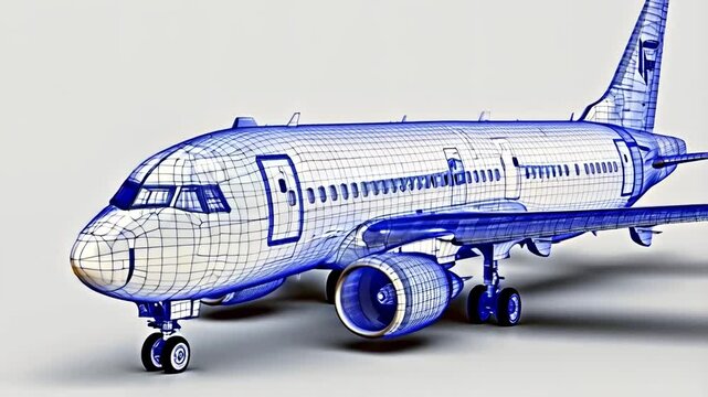 Detailed airplane blueprint