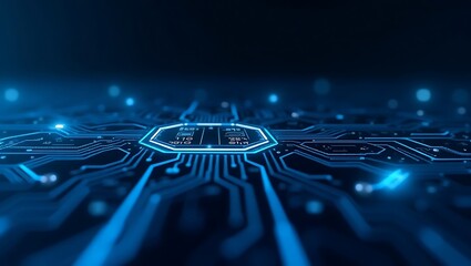 A dark background on human brain convert to artificial intelligence technology.