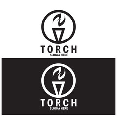 torch icon vector illustration template design