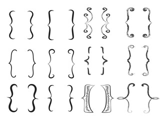 png curly braces label design card calligraphic symbol typography elegant alphabet flat black text frame background vector bracket drawing ornament retro print glossy greeting message