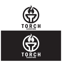 torch icon vector illustration template design
