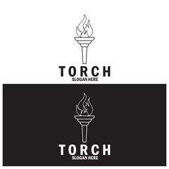 torch icon vector illustration template design