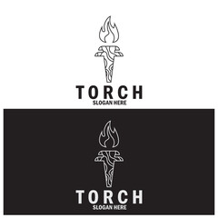 torch icon vector illustration template design