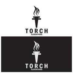 torch icon vector illustration template design