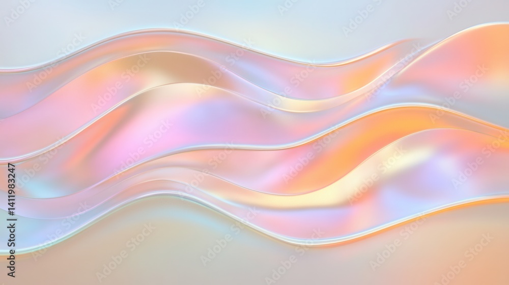 Poster smooth, undulating layers creating an abstract background, a form soft and elegant design with subtl
