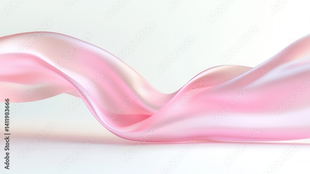 Aufkleber dynamic ribbon across casting soft hued waves iridescent abstract undulating, surface