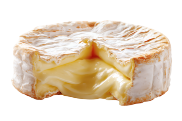 A camembert cheese close up  on transparent background