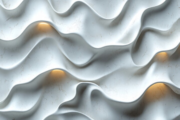 Obraz premium Geometric curved wall texture in white and beige