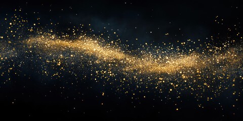 Obraz premium Golden galaxy panorama