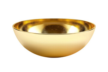 Golden bowl reflecting light, showcasing stunning craftsmanship for decor or dining isolated on transparent background