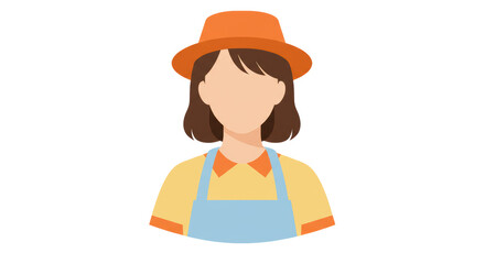 Isolated Woman with Hat and Apron
