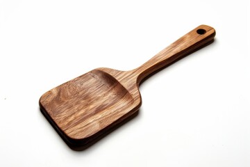 Wooden spatula on a clean surface, highlighting its natural grain and fine craftsmanship isolated on transparent background